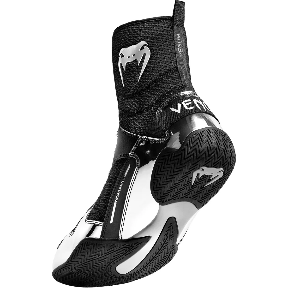 Venum Elite Professional Boxing Shoes - Black/Silver - Image 4