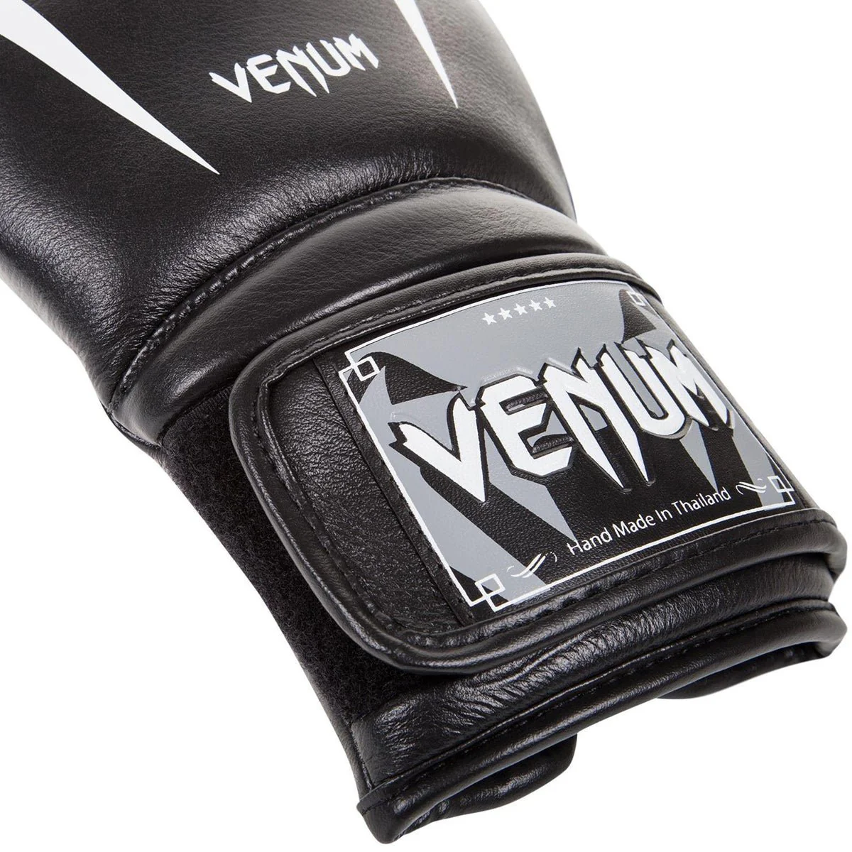 Venum Giant 3.0 Nappa Leather Hook and Loop Boxing Gloves - Black/White - Image 3