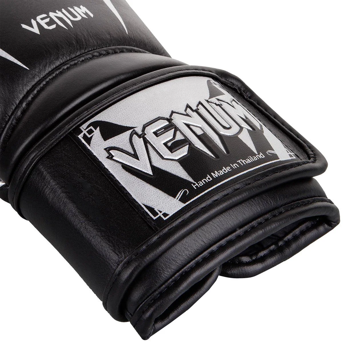 Venum Giant 3.0 Nappa Leather Hook and Loop Training Boxing Gloves-Black/Silver - Image 4