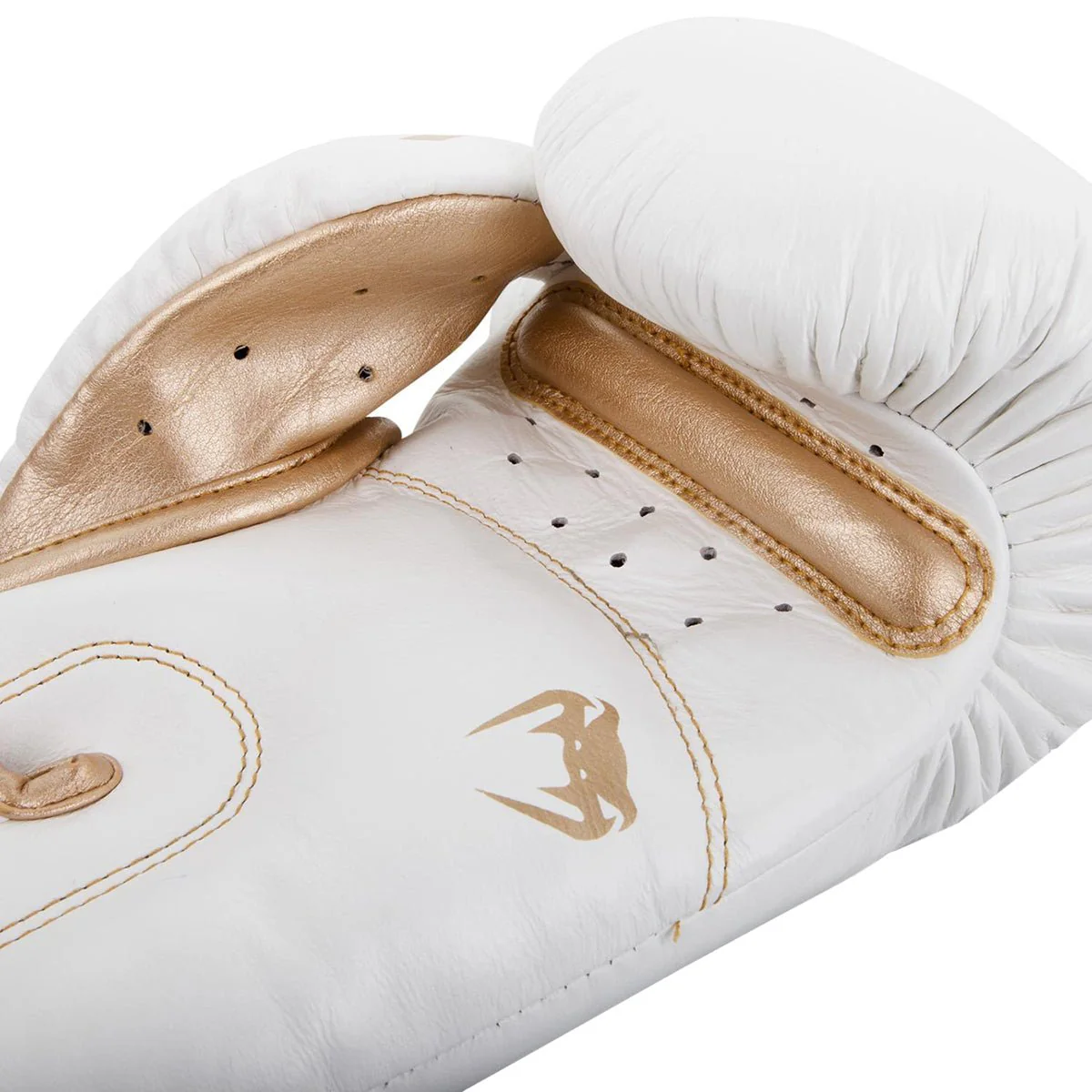Venum Giant 3.0 Nappa Leather Hook and Loop Training Boxing Gloves - White/Gold - Image 3