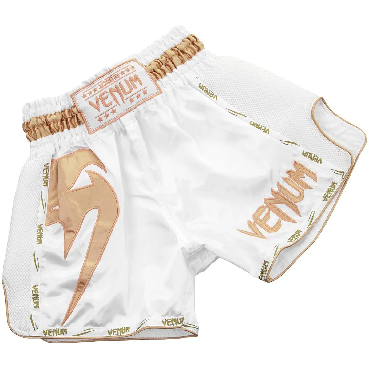 Venum Giant Muay Thai Shorts - White/Gold - Image 3