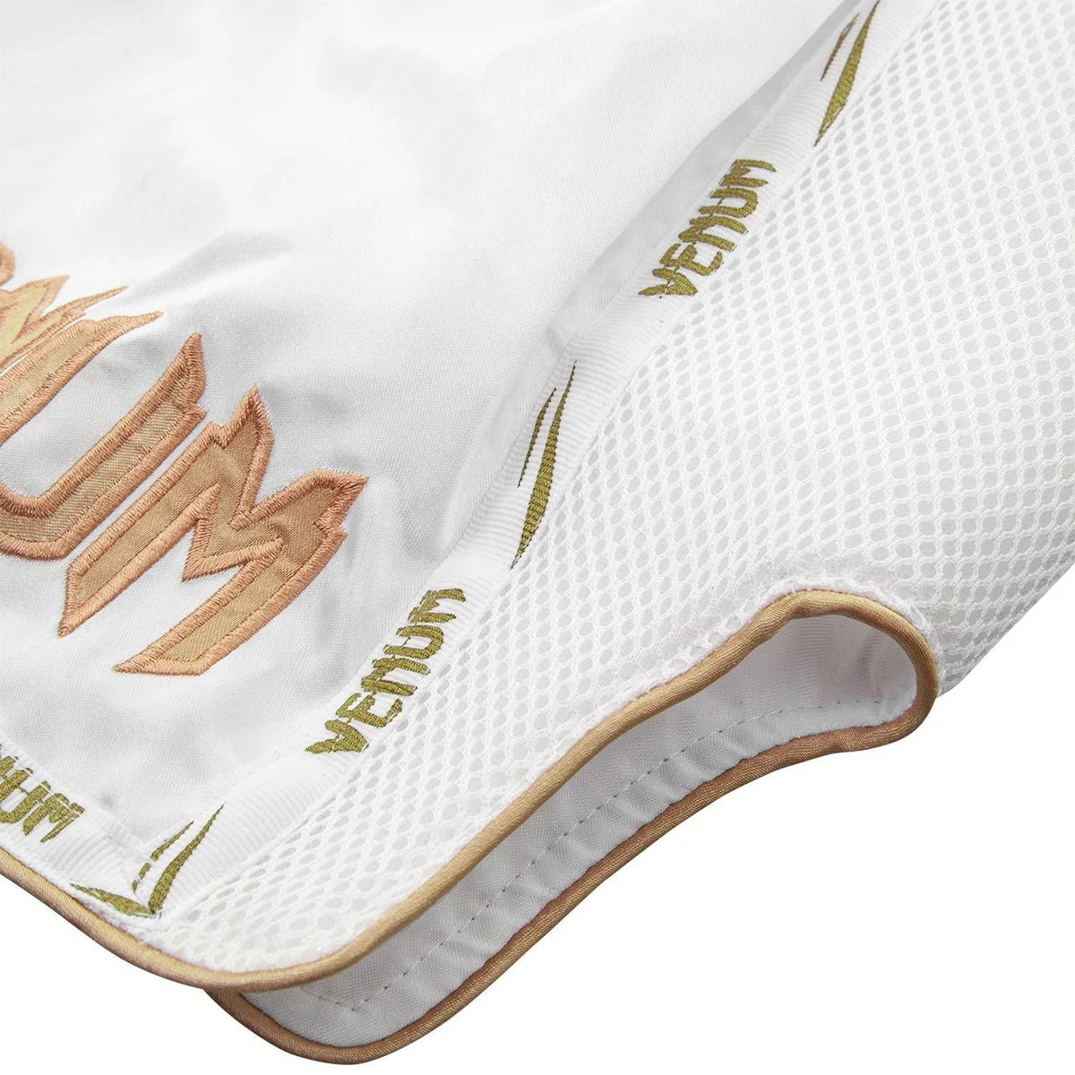 Venum Giant Muay Thai Shorts - White/Gold - Image 4