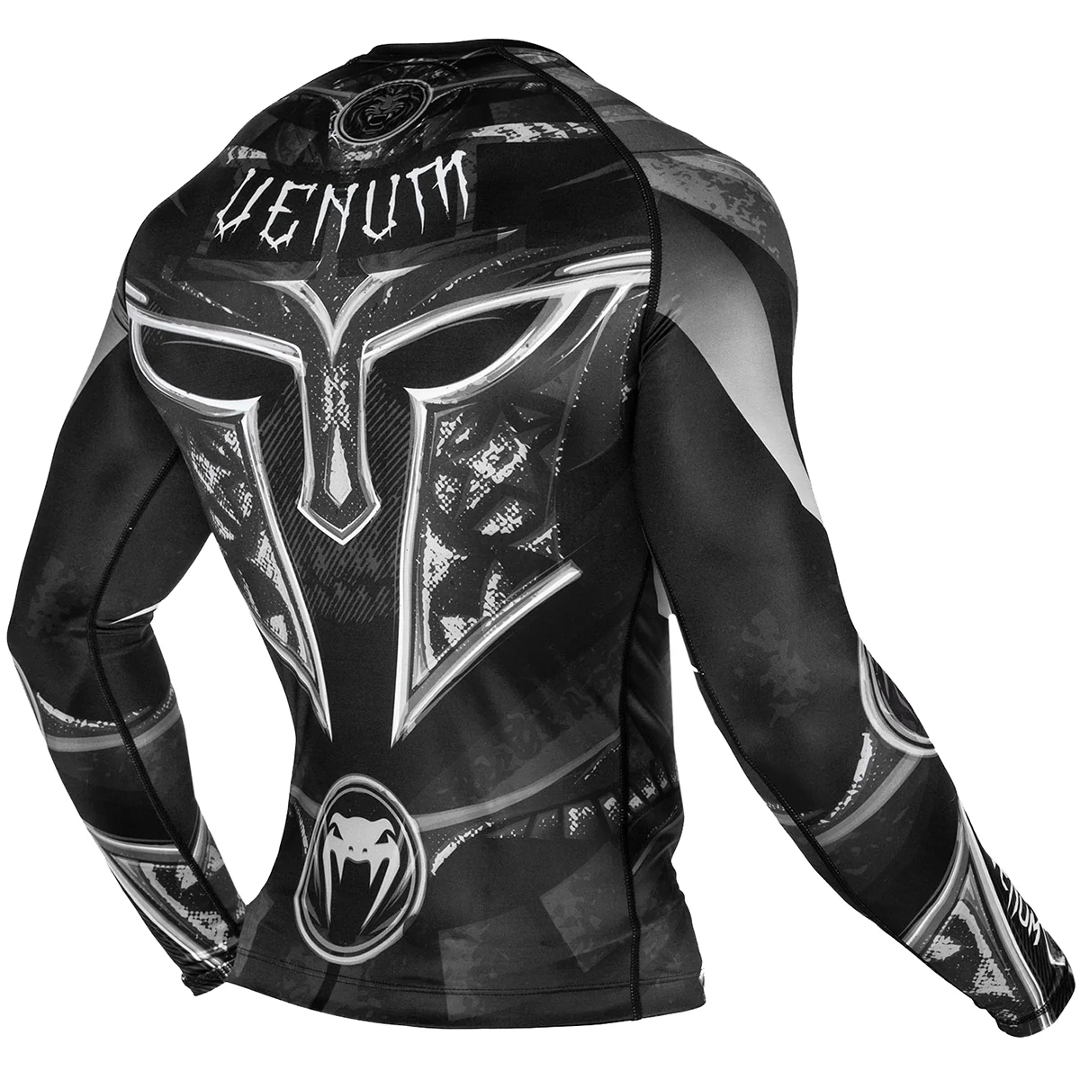 Venum Gladiator 3.0 Long Sleeve MMA Rashguard - Black/White - Image 5
