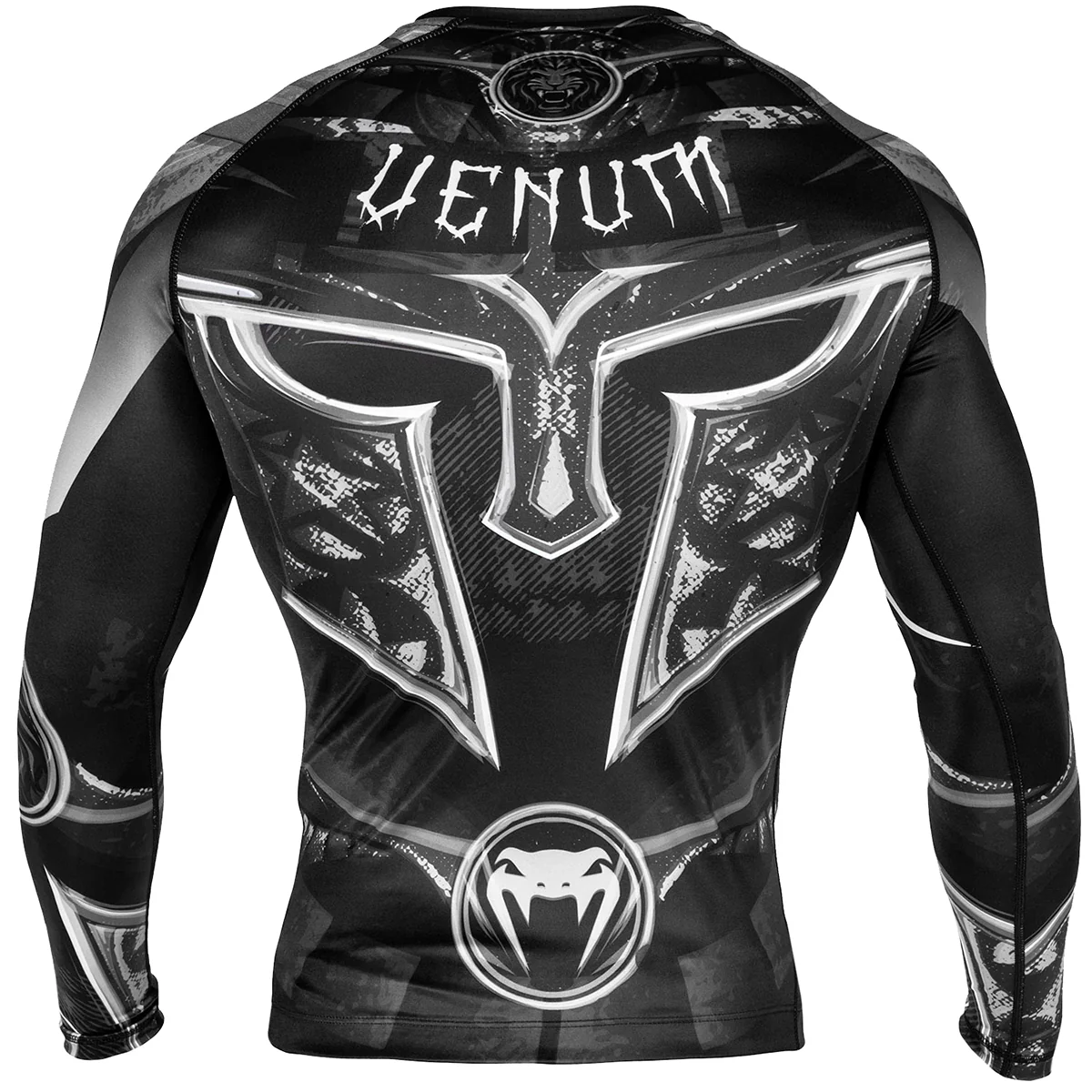Venum Gladiator 3.0 Long Sleeve MMA Rashguard - Black/White - Image 6