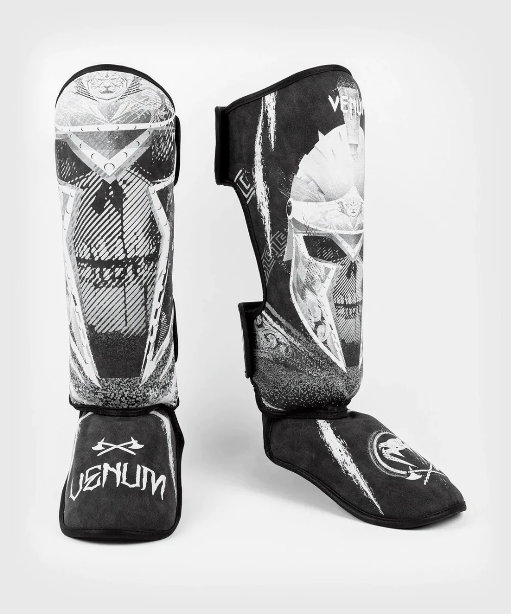 Venum GLDTR 4.0 Protective MMA Shin Instep Guards - Black/White - Image 2