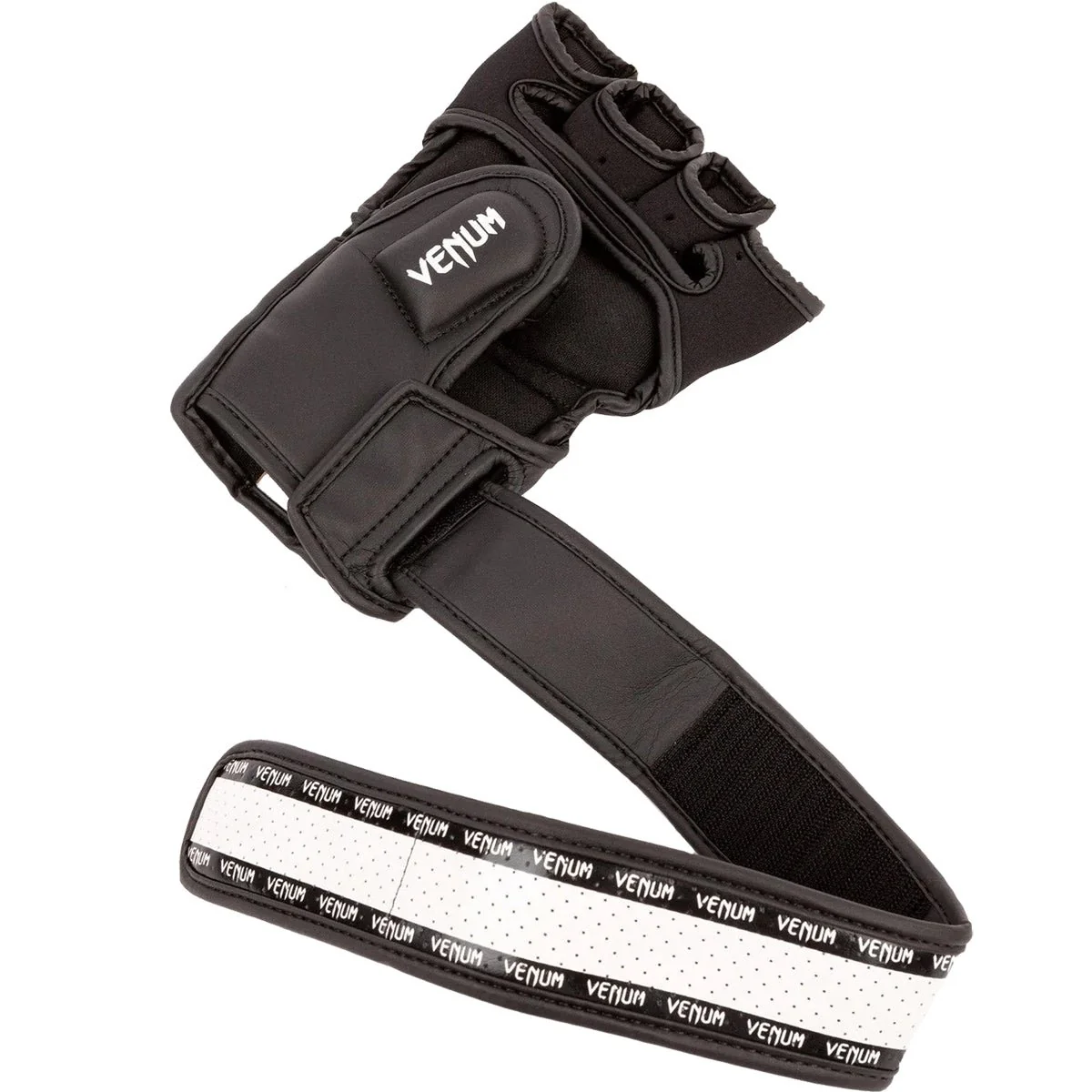 Venum Impact 2.0 Hook and Loop MMA Gloves - Black/White - Image 7