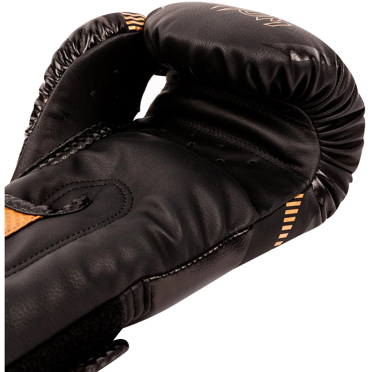 Venum Impact Hook and Loop Boxing Gloves - Black/Bronze - Image 6