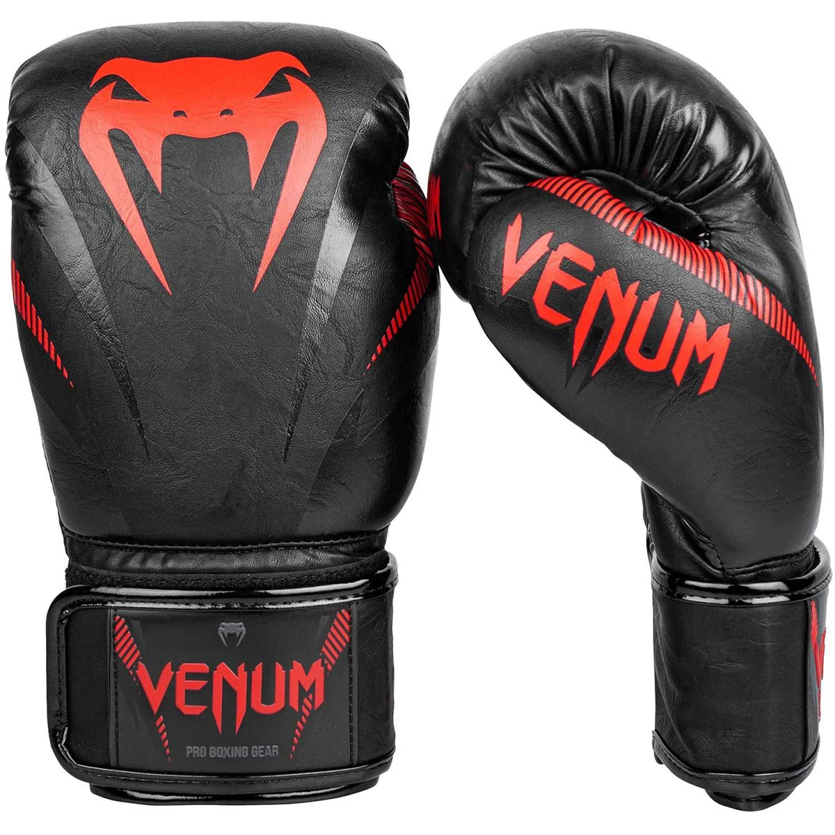 Venum Impact Hook and Loop Boxing Gloves - Black/Red