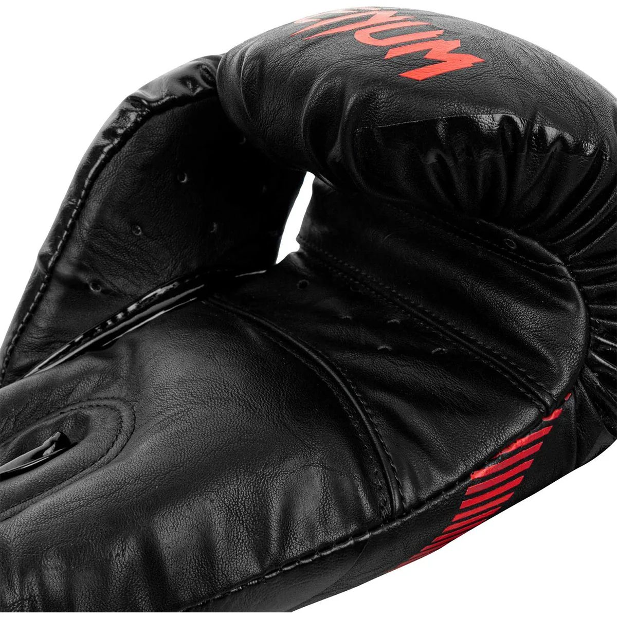 Venum Impact Hook and Loop Boxing Gloves - Black/Red - Image 4