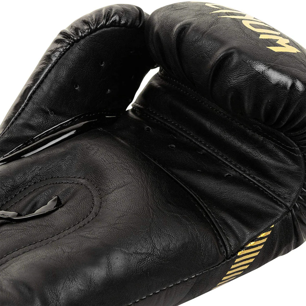 Venum Impact Hook and Loop Boxing Gloves - Gold/Black - Image 5