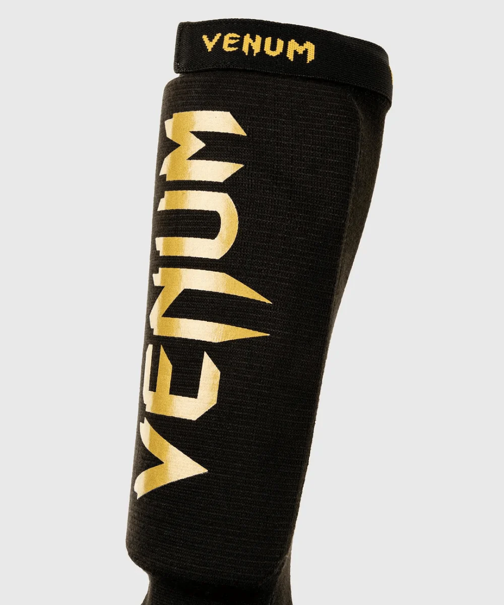 Venum Kontact Protective MMA Shin Instep Guards - Black/Gold - Image 2