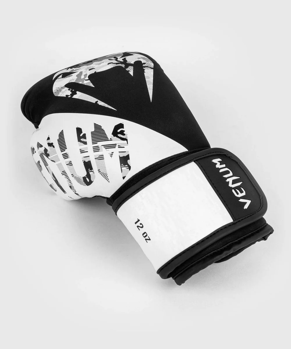 Venum Legacy Hook and Loop Boxing Gloves - Black/White - Image 3