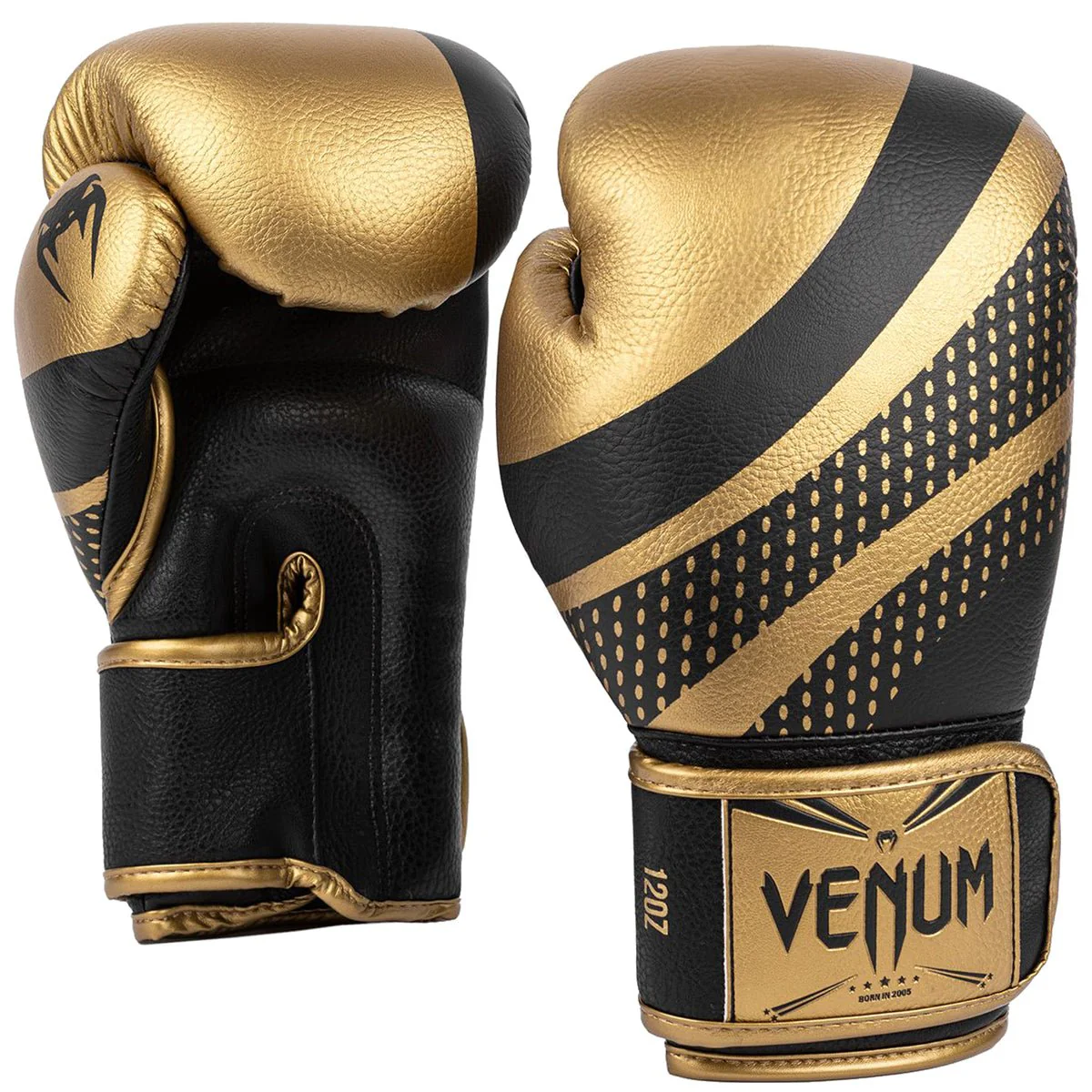 Venum Lightning Hook and Loop Boxing Gloves - Gold/Black