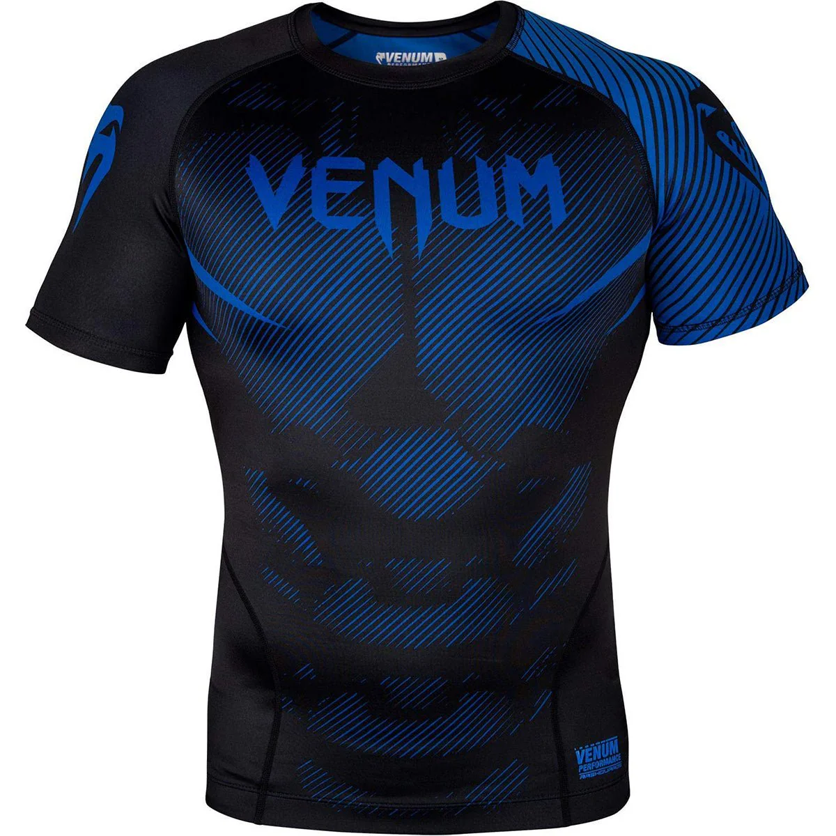 Venum No-Gi 2.0 Short Sleeve MMA Compression Rashguard - Black/Blue