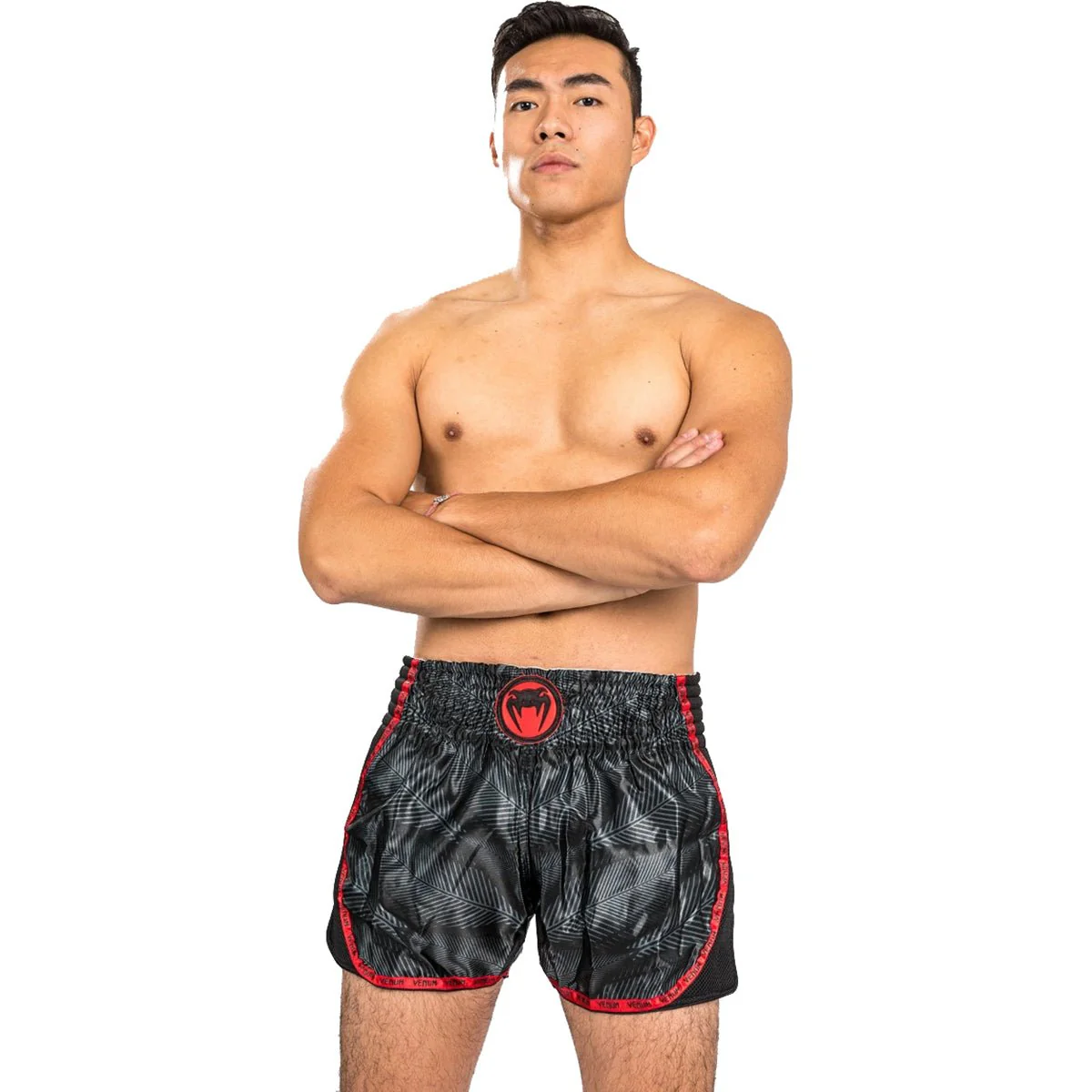 Venum Phantom Muay Thai Shorts - Black/Red - Image 3