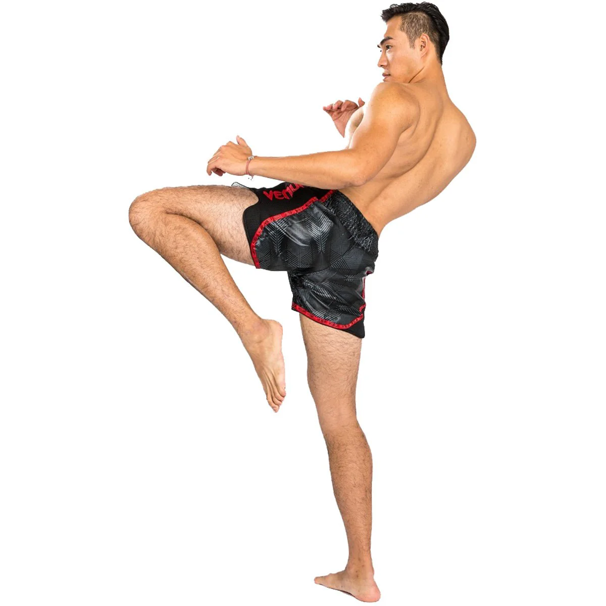 Venum Phantom Muay Thai Shorts - Black/Red - Image 5