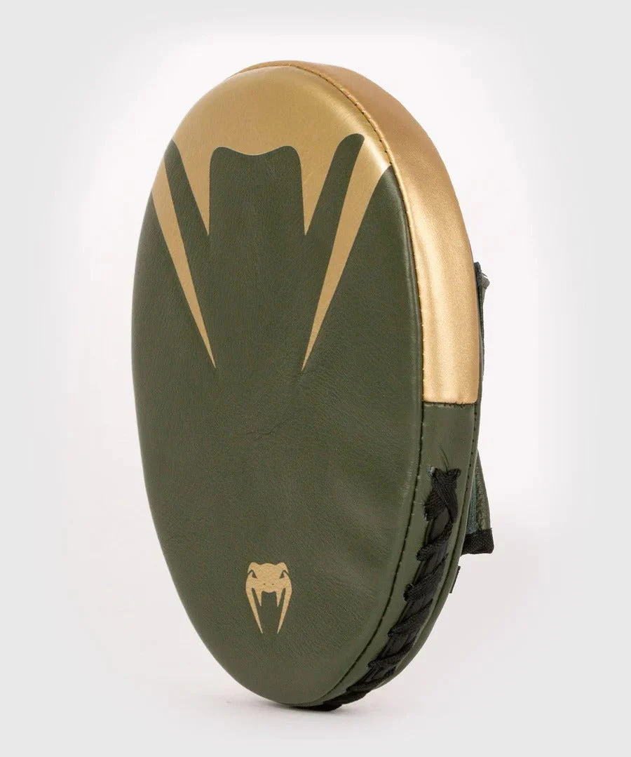Venum Pro Boxing Flat Punch Mitts - Khaki/Gold - Image 2