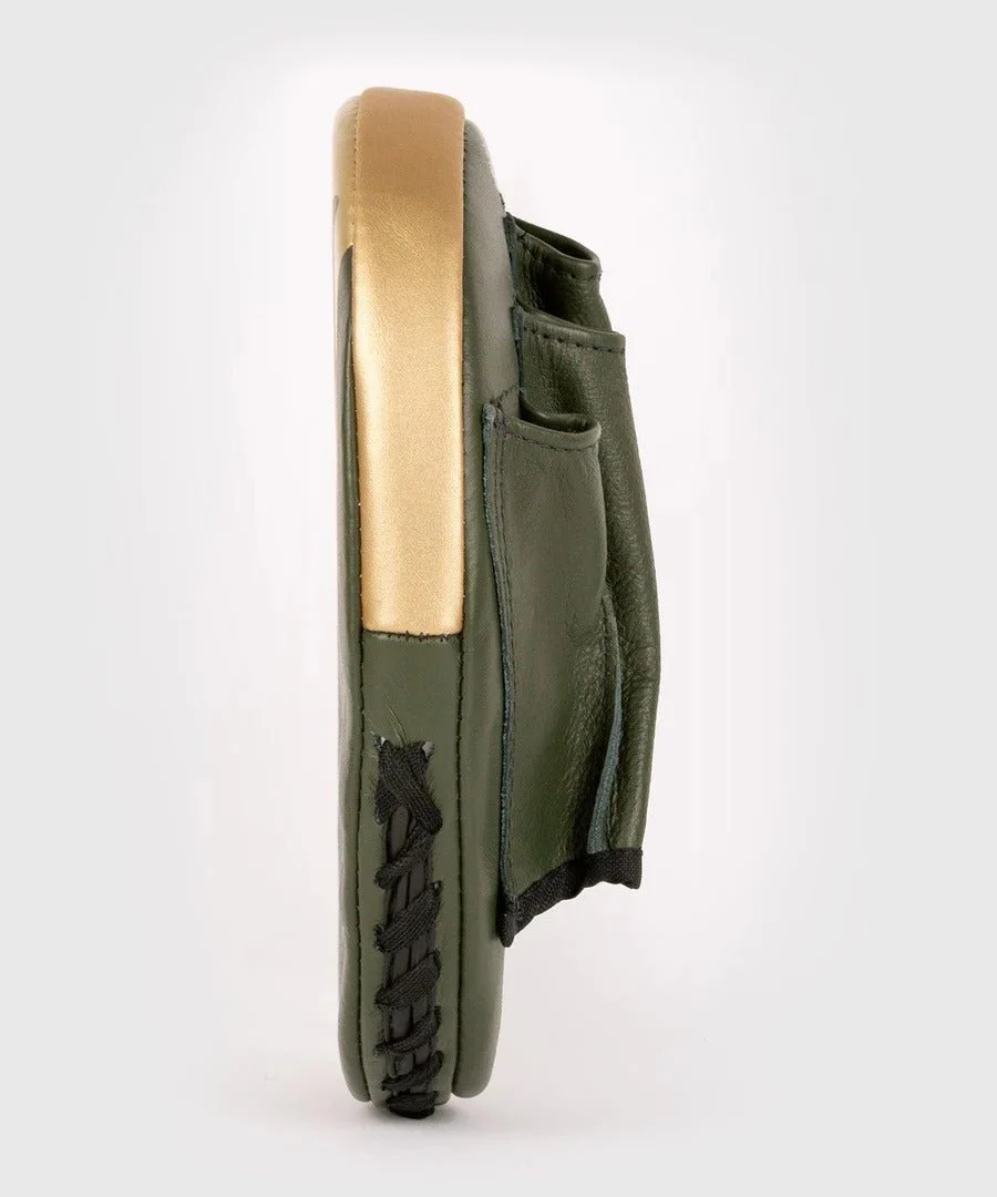 Venum Pro Boxing Flat Punch Mitts - Khaki/Gold - Image 3