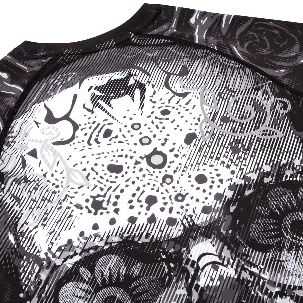 Venum Santa Muerte 3.0 Short Sleeve Compression Rashguard - Black/White - Image 6