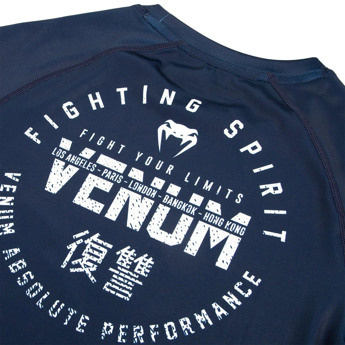 Venum Signature Long Sleeve Compression Rashguard - Navy Blue/White - Image 4