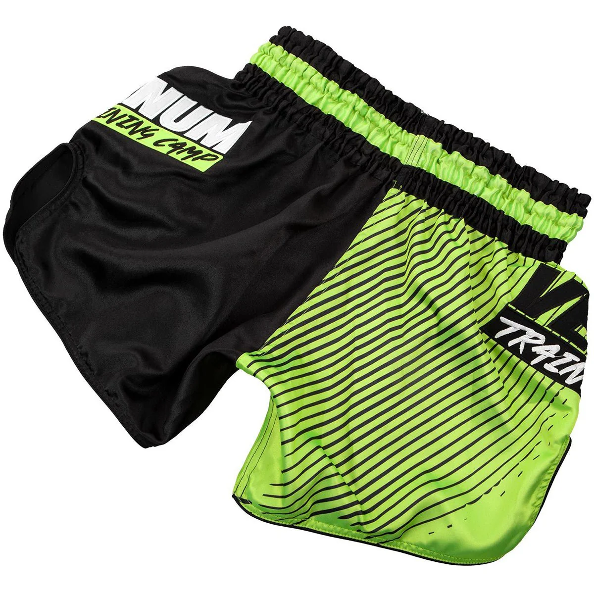 Venum Training Camp Muay Thai Shorts - Black/Neo Yellow - Image 4
