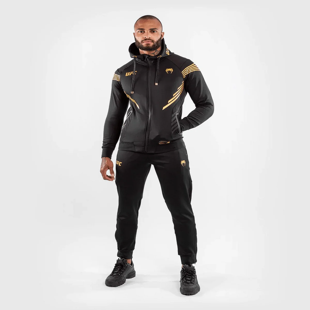 Venum UFC Authentic Fight Night Walkout Jogger Pants - Black/Gold - Image 10