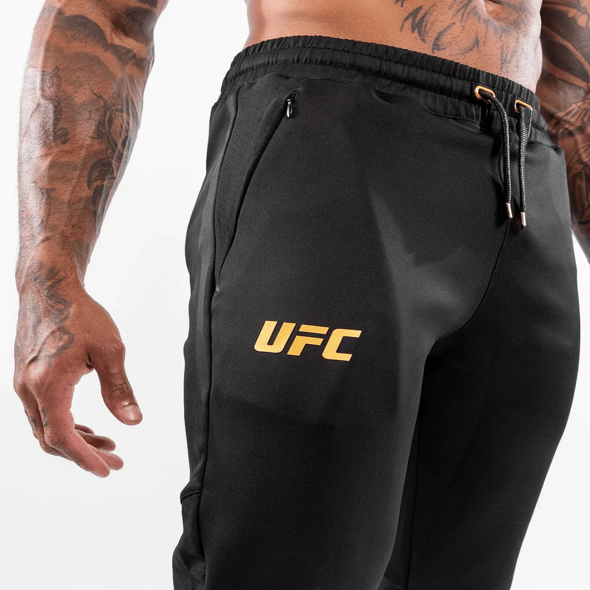 Venum UFC Authentic Fight Night Walkout Jogger Pants - Black/Gold - Image 4