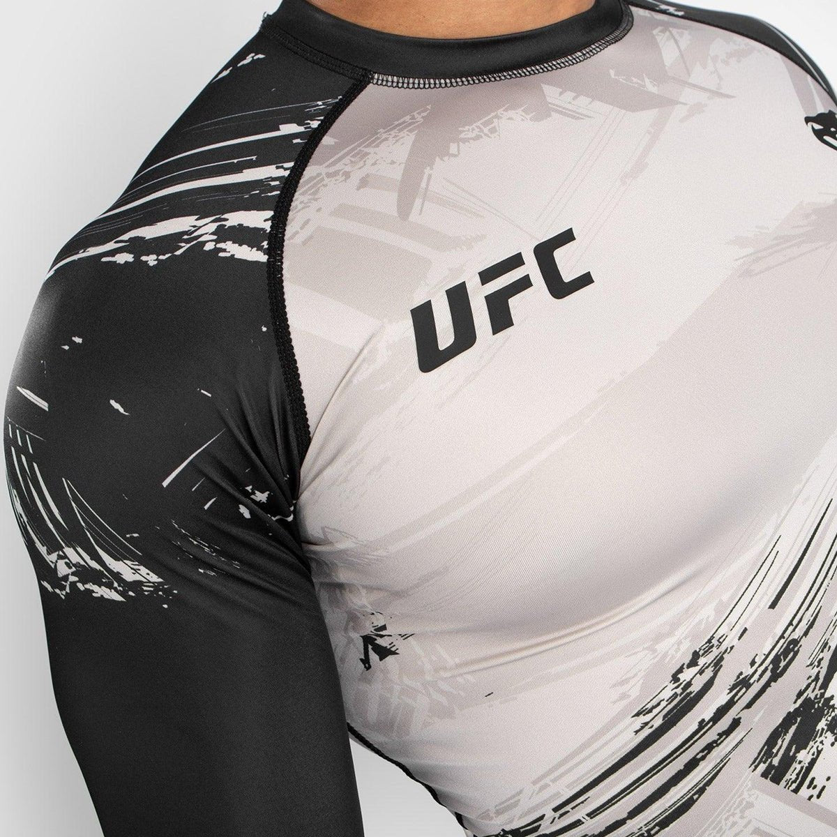 Venum UFC Authentic Fight Week 2.0 Long Sleeve Rashguard - Sand/Black - Image 3