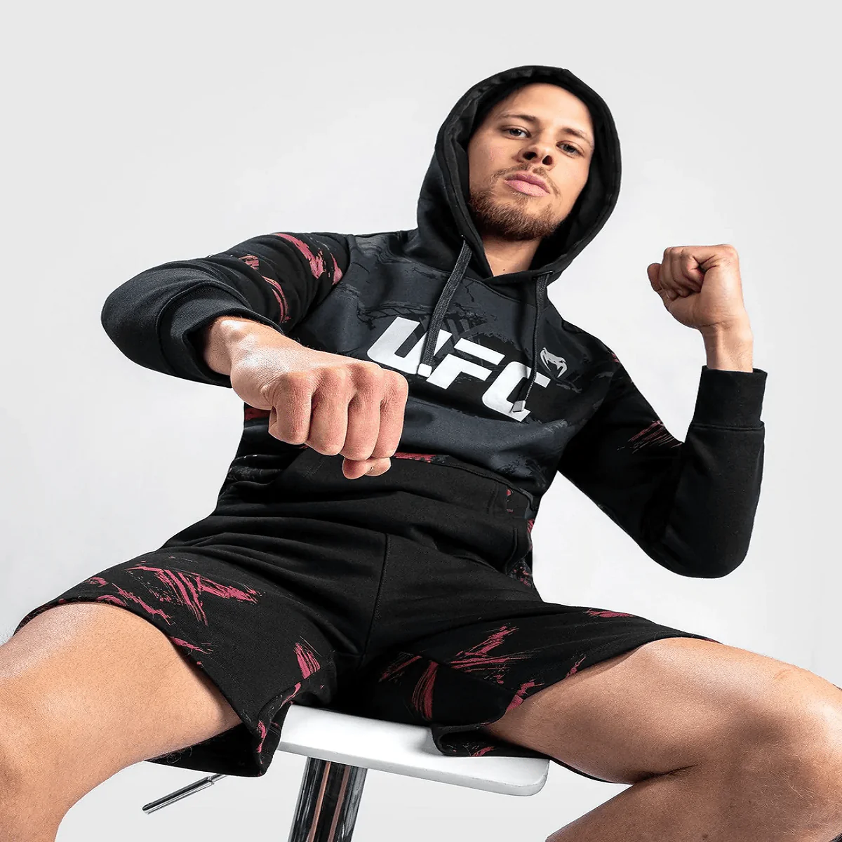 Venum UFC Authentic Fight Week 2.0 Pullover Hoodie - Black/Red - Image 2