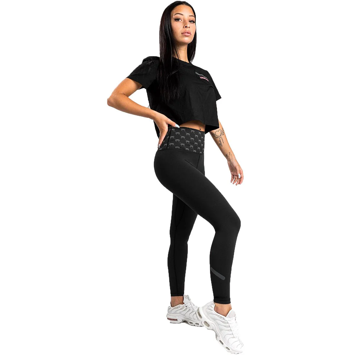 Venum Women's Monogram 7/8 Leggings - Black/Pink/Gold - Image 2