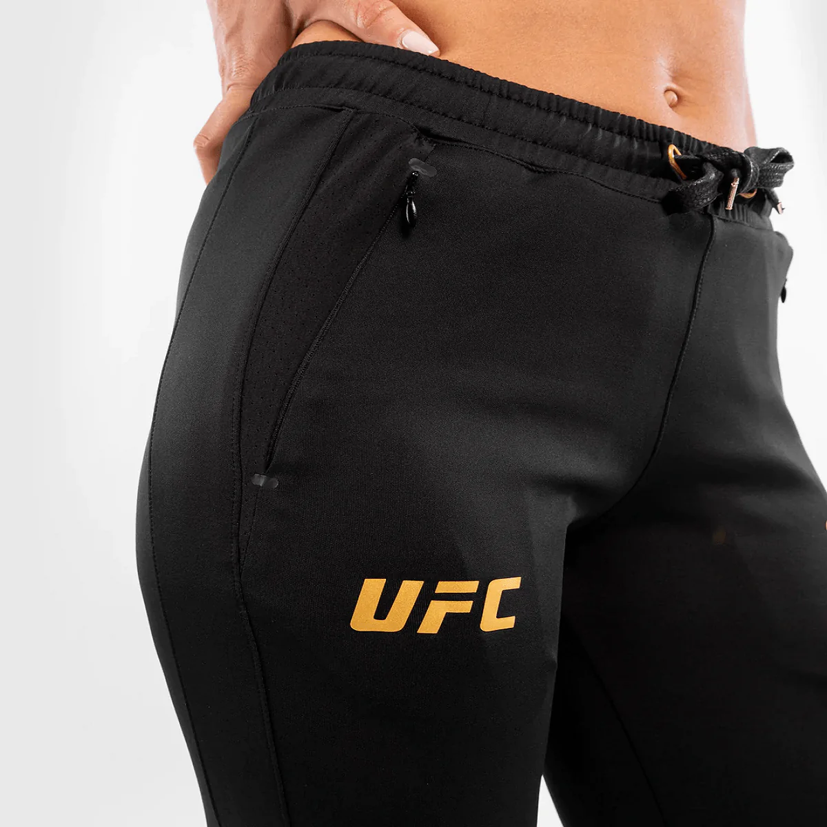 Venum Women's UFC Authentic Fight Night Walkout Sweatpants - Black/Gold - Image 5