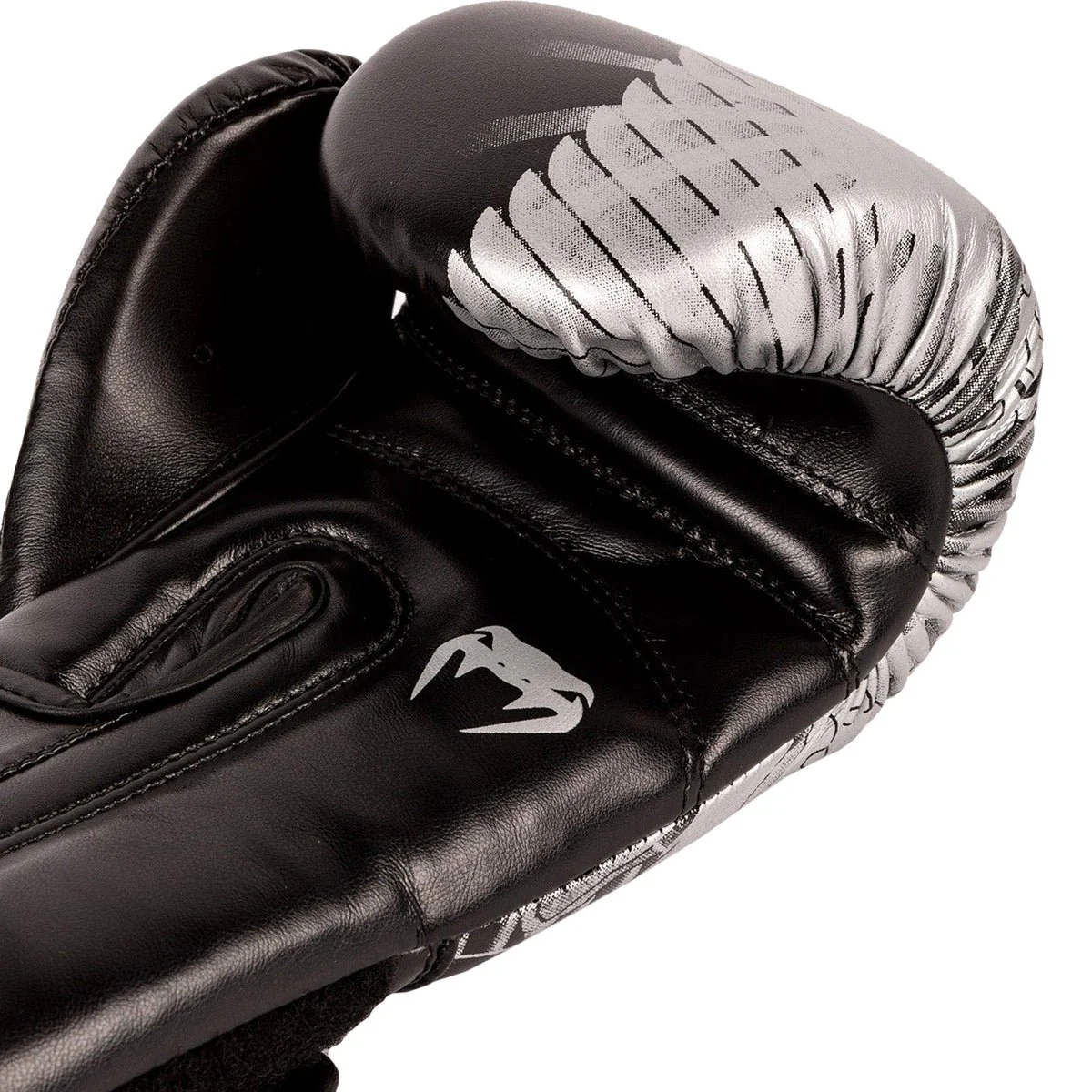 Venum YKZ21 Kid's Hook and Loop Boxing Training Gloves - Black/White - Image 8