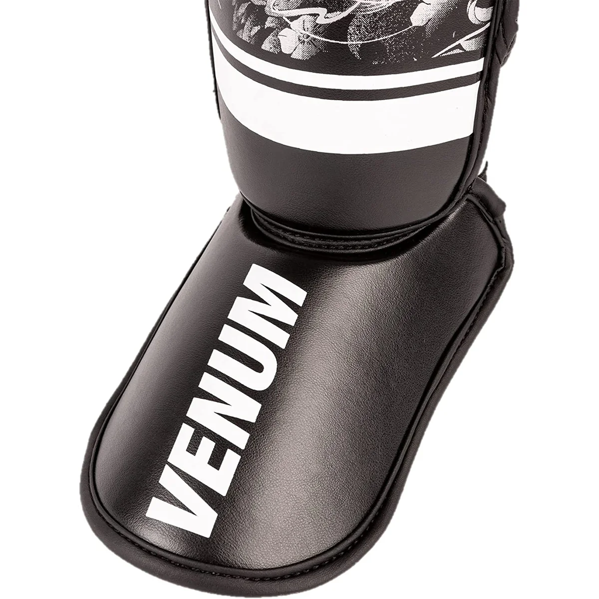 Venum YKZ21 Kid's Protective Shin Instep Guards - Black/White - Image 4