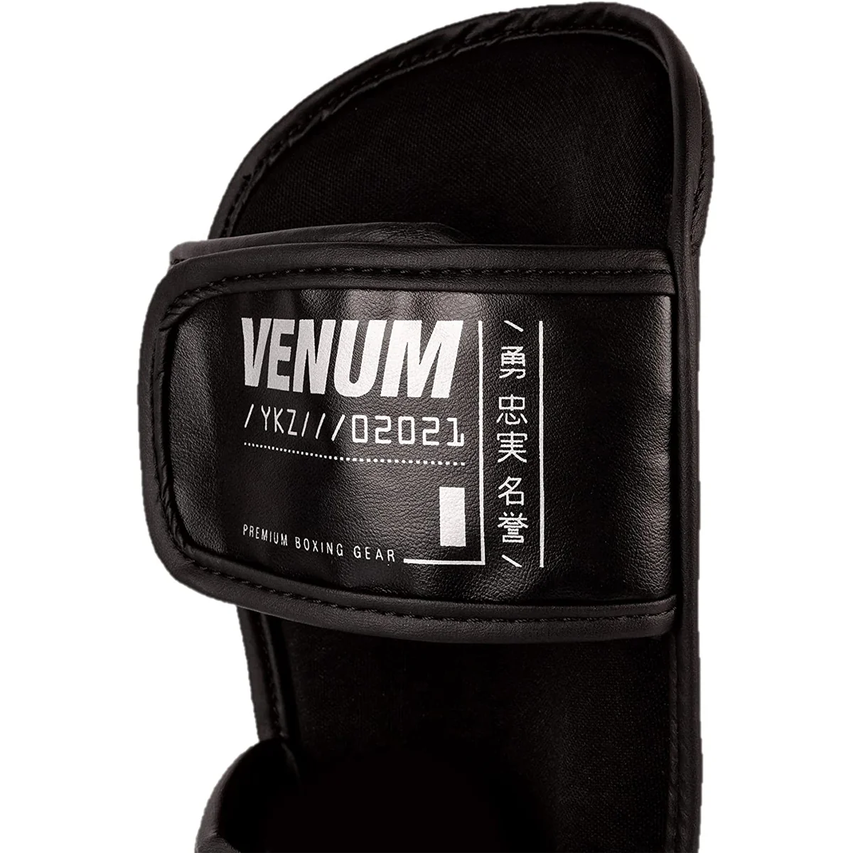 Venum YKZ21 Kid's Protective Shin Instep Guards - Black/White - Image 6