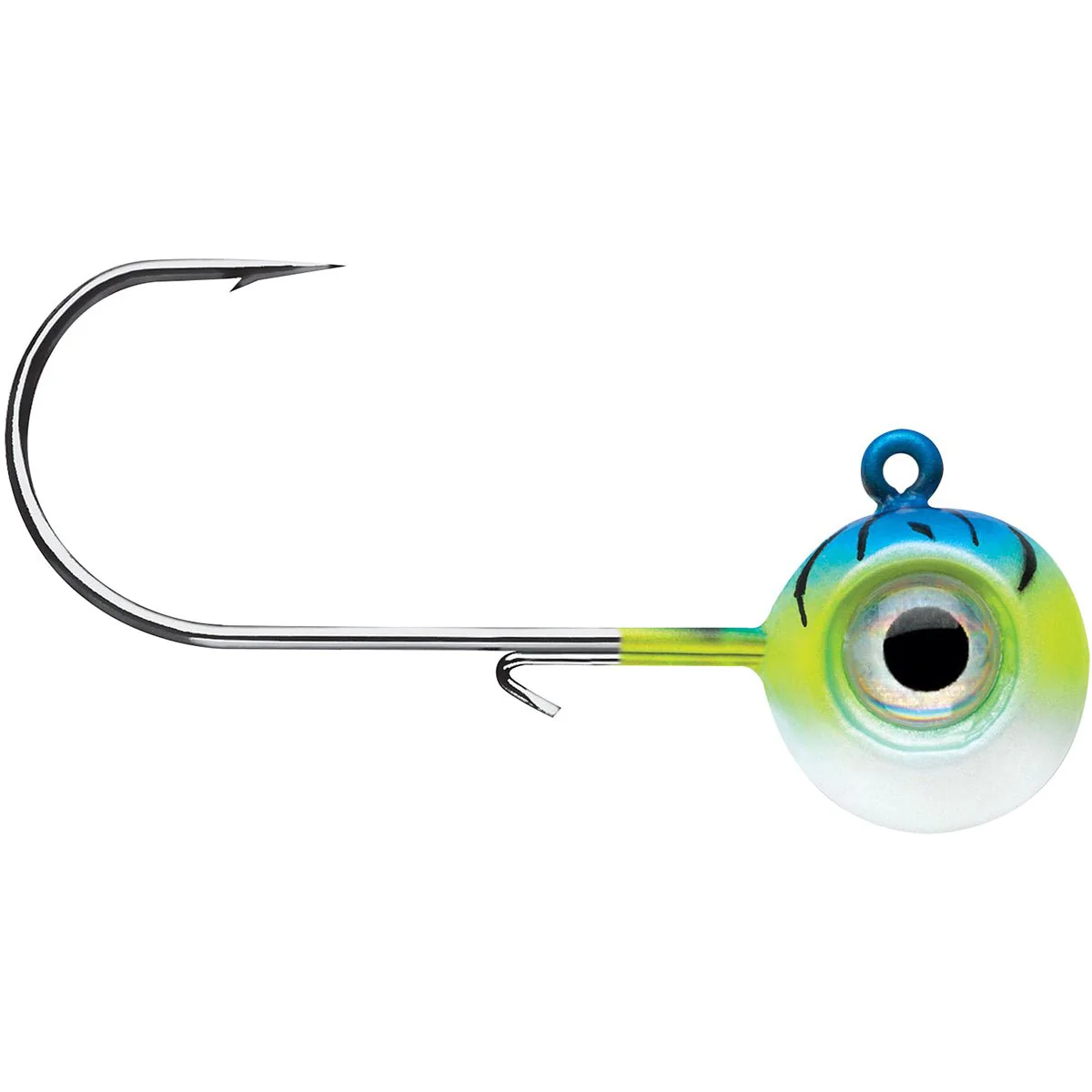 VMC Neon Moon Eye 1/4 Oz. 3D Holographic Jig - 4 Pack - Blue Fire UV - Image 2
