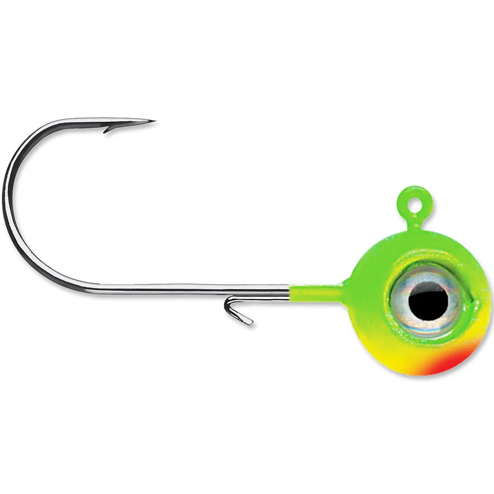 VMC Neon Moon Eye 1/4 Oz. 3D Holographic Jig - 4 Pack - Chartreuse Lime Green - Image 2