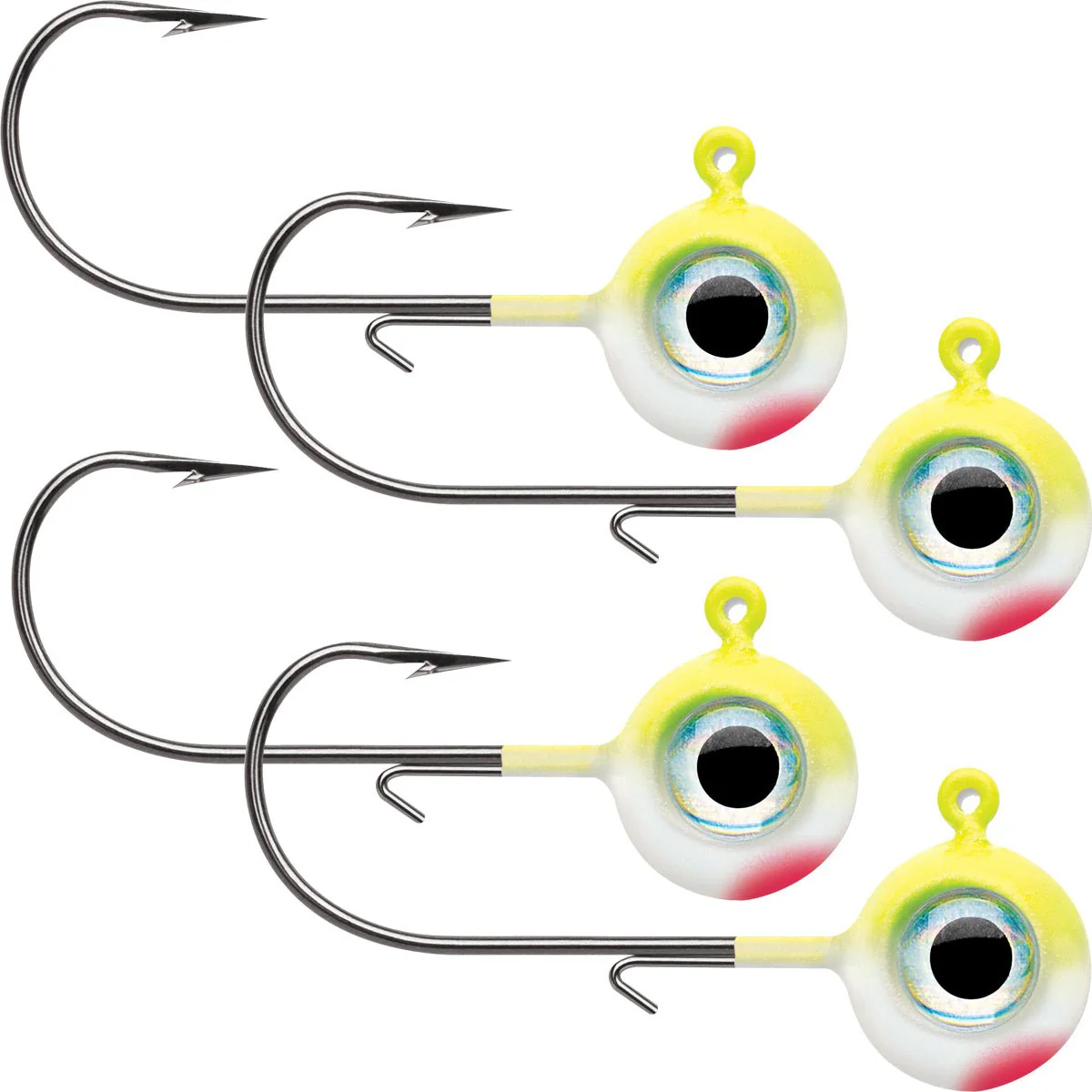 VMC Neon Moon Eye 1/4 Oz. 3D Holographic Jig - 4 Pack - Clown