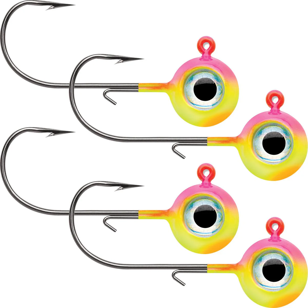 VMC Neon Moon Eye 1/8 Oz. 3D Holographic Jig - 4 Pack - Bubble Gum