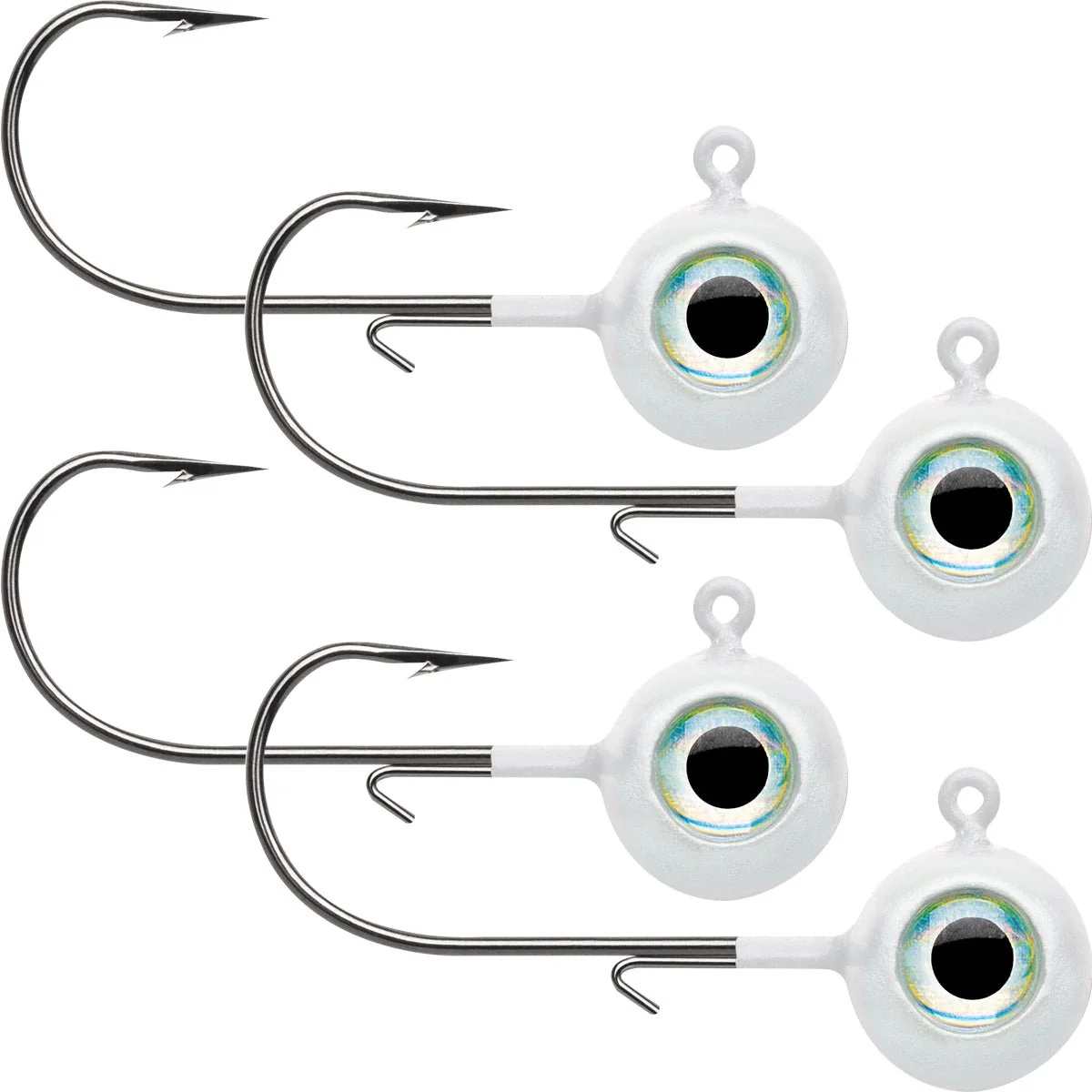 VMC Neon Moon Eye 1/8 Oz. 3D Holographic Jig - 4 Pack - White