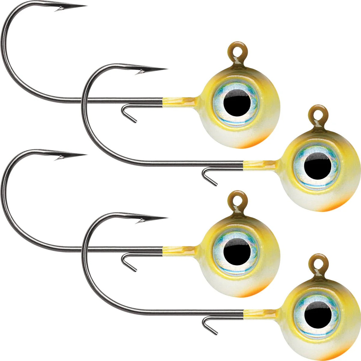 VMC Neon Moon Eye 1/8 Oz. 3D Holographic Jig - 4 Pack - Yellow Perch