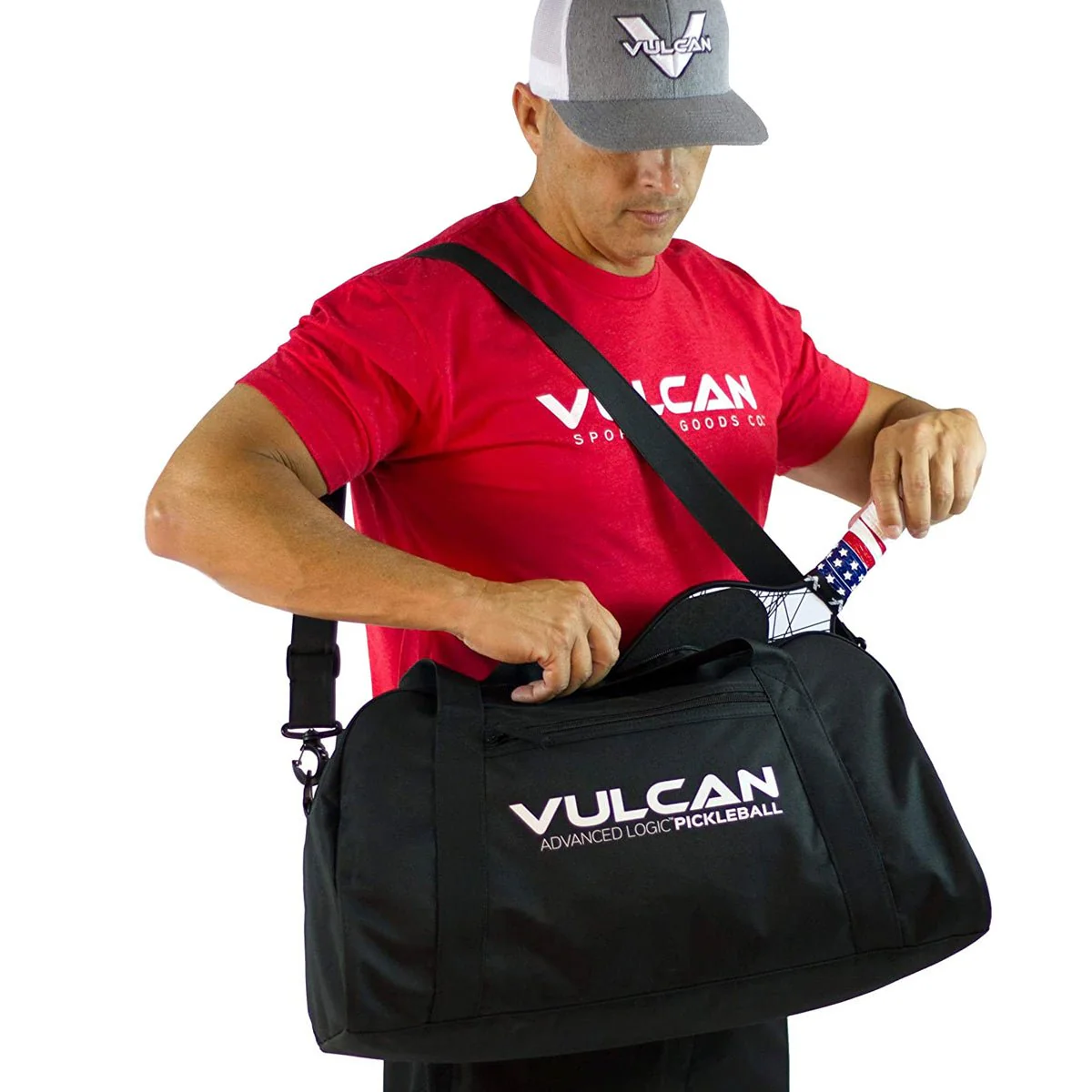 Vulcan Pickleball Duffel Bag - Black - Image 2