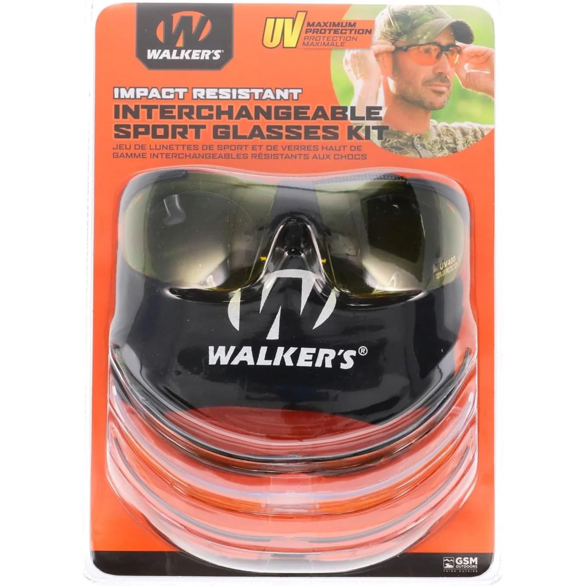 Walker's Sport Glasses w/4 Interchangeable Lenses - Clear/Amber/Yellow/Smoke Grey - Image 6