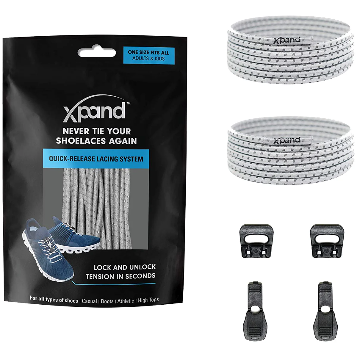 Xpand Laces No-Tie Quick-Release Elastic Shoelaces - Image 35