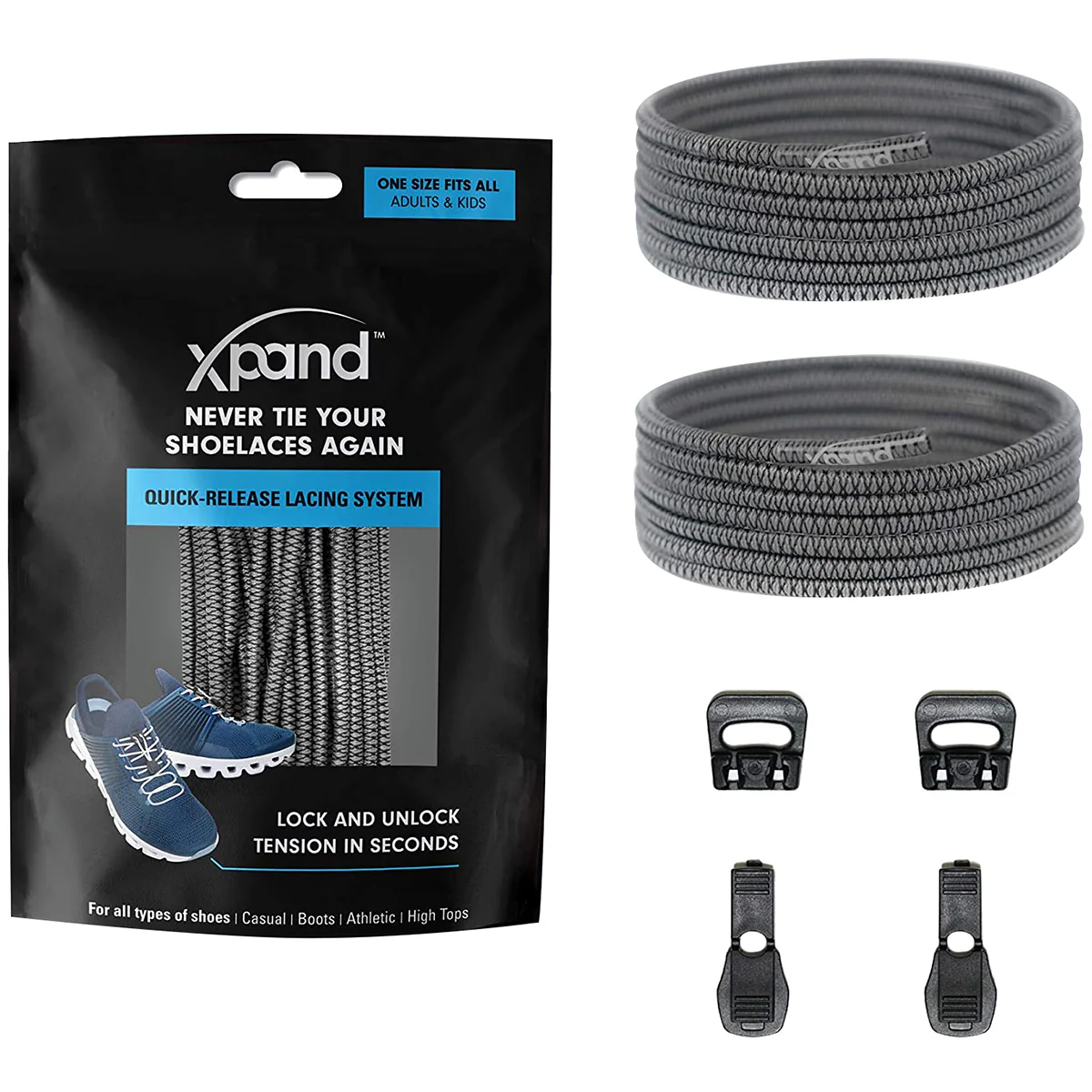 Xpand Laces No-Tie Quick-Release Elastic Shoelaces - Image 43