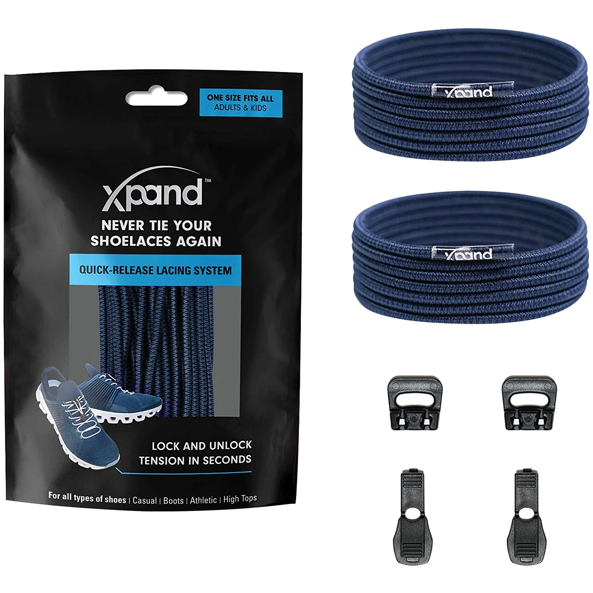 Xpand Laces No-Tie Quick-Release Elastic Shoelaces - Image 45