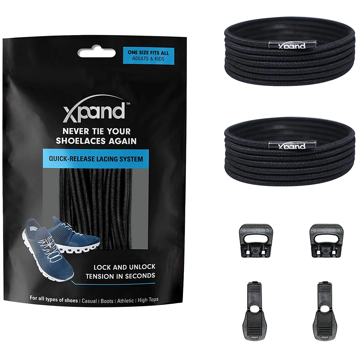 Xpand Laces No-Tie Quick-Release Elastic Shoelaces - Image 49