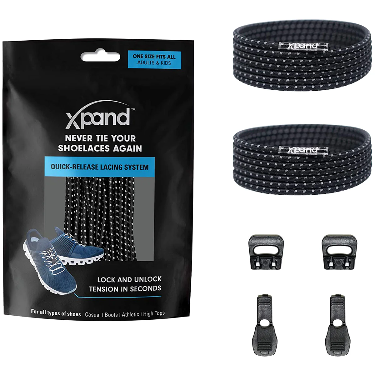Xpand Laces No-Tie Quick-Release Elastic Shoelaces - Image 7