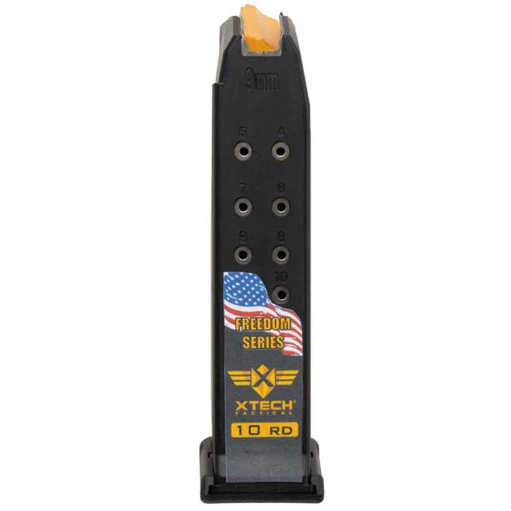 XTech Tactical MAG19-10, 9mm 10-Round Magazine for GLOCK 19, Freedom Ed. XT30321