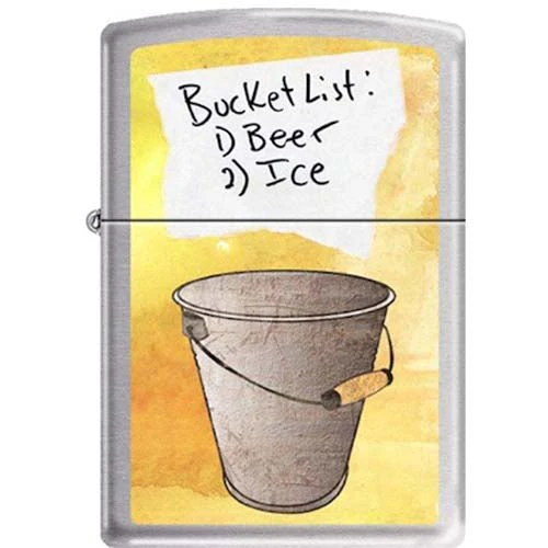 Zippo Bucket List Brushed Chrome Pocket Lighter