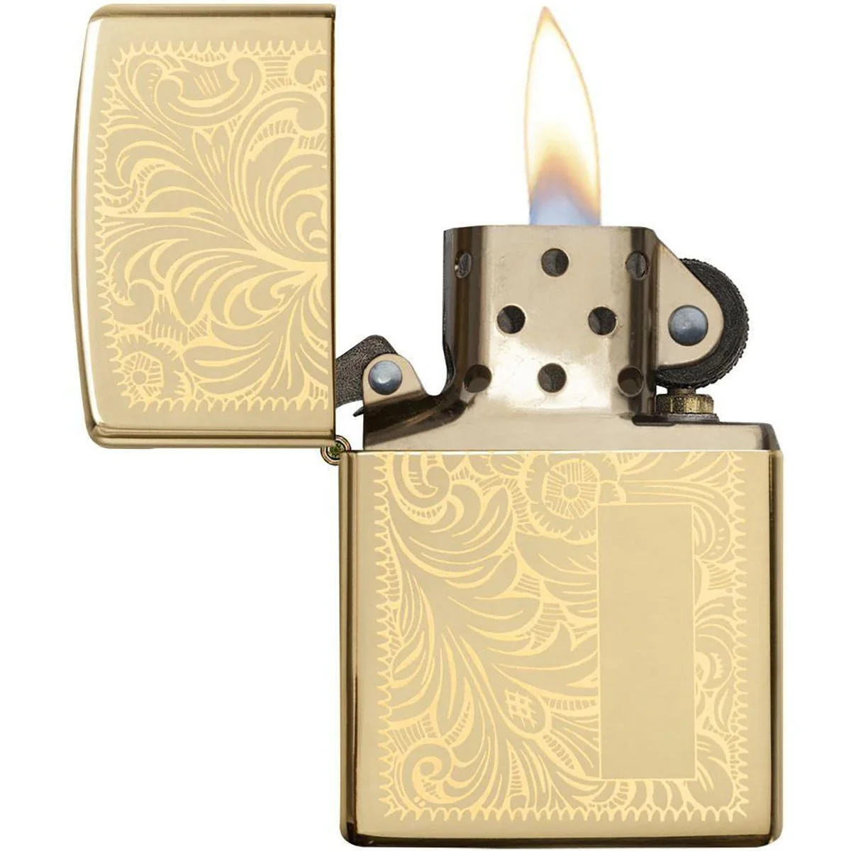Zippo High Polished Brass Venetian Pocket Lighter - Image 2